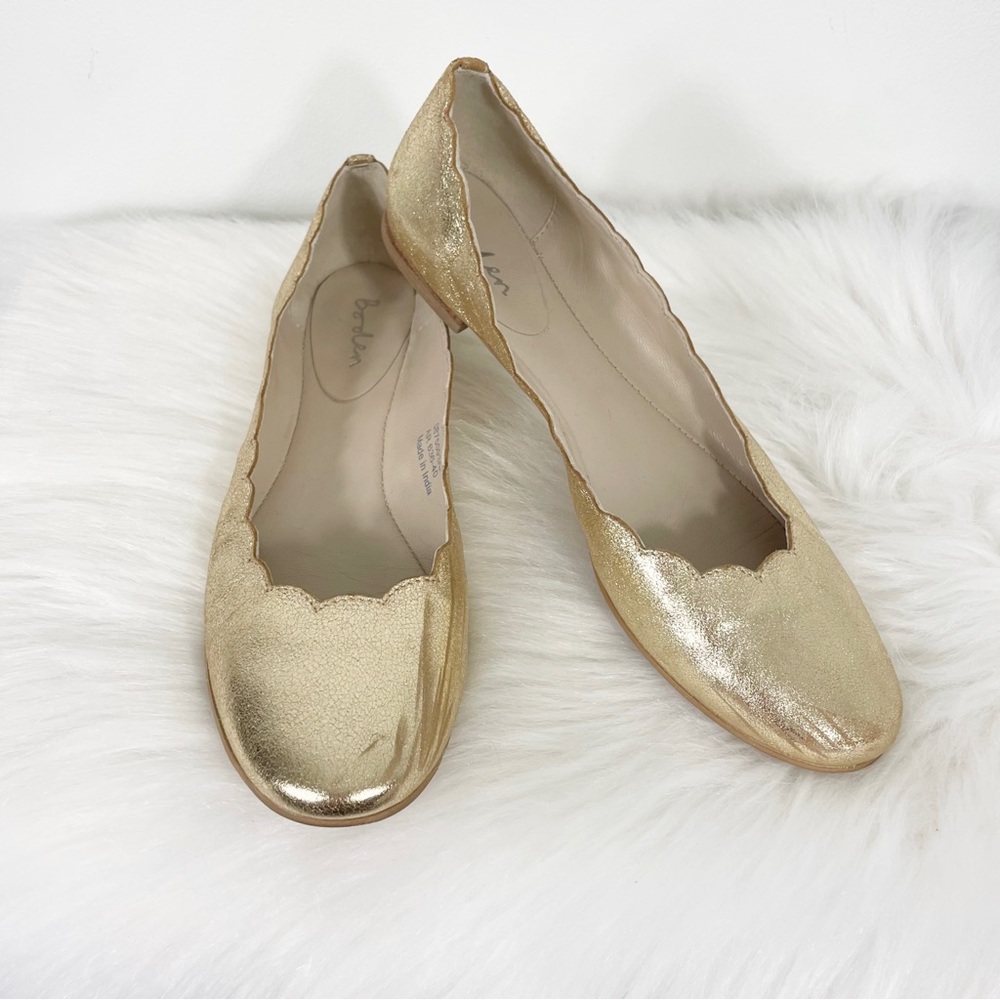 Boden Scallop Gold Flats Metallic Shoes  Size 40 (US 8.5) Boden sizes